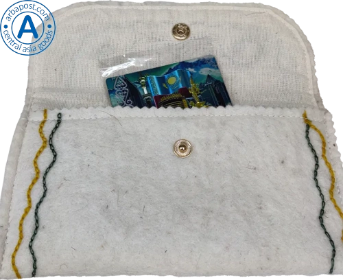 Altyn Adam wallet made of felt, white photo 3