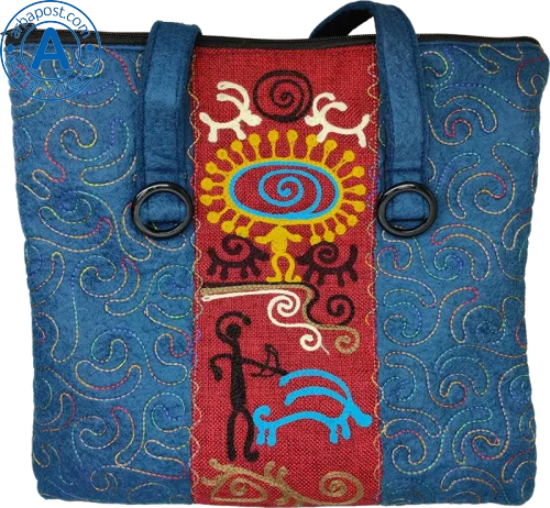 Altyn Adam bag made of felt, blue