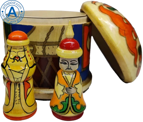 Altyn Adam yurt made of wood with little people Altyn Adam yurt made of wood with little people