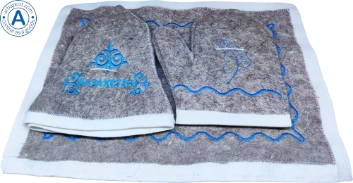 Altyn Adam bath set made of felt, blue