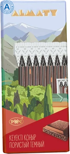 Rakhat aerated chocolate bar, dark, 80 g