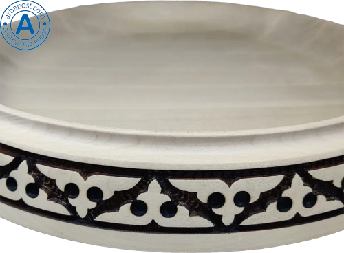Altyn Adam plate made of wood, round, large photo 2 Altyn Adam plate made of wood, round, large photo 2