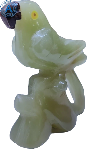 Altyn Adam figure made of onyx, yellow bird photo 3