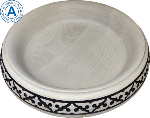 Altyn Adam plate made of wood, round, middle Altyn Adam plate made of wood, round, middle