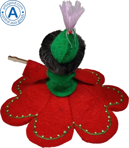 Altyn Adam doll, girl with dombra, red photo 3 Altyn Adam doll, girl with dombra, red photo 3