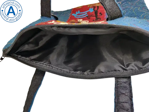 Altyn Adam bag made of felt, blue photo 3