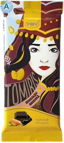 Rakhat chocolate bar, Tomiris, almond, 90 g