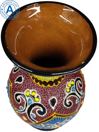 Altyn Adam jug made of ceramic, red-yellow-blue photo 2