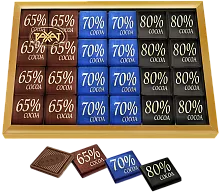 Rakhat dark chocolate set, 65%, 70%, 80% cocoa, 128 g