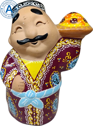 Altyn Adam man with tray made of clay, red Altyn Adam man with tray made of clay, red